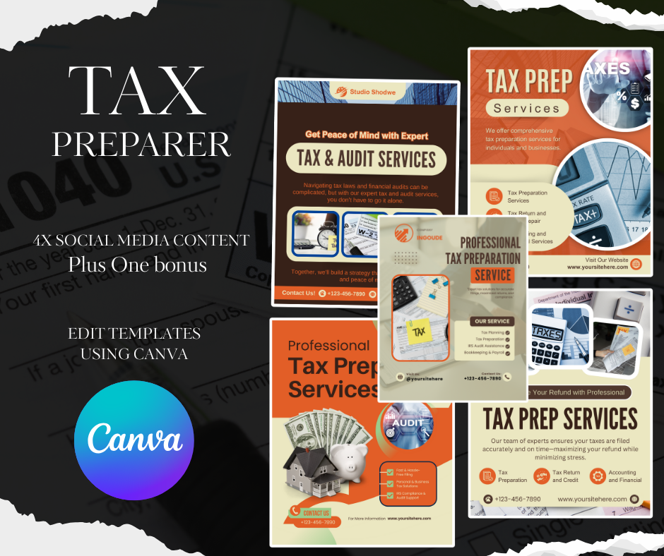 Tax Preparer Social Media Content Flyers