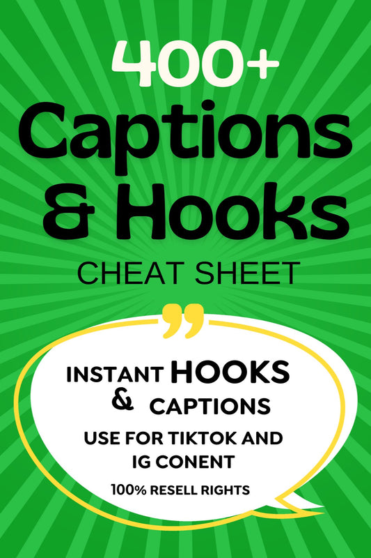 400+ Captions & Hooks Cheat Sheet
