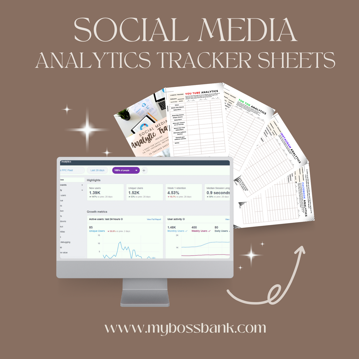 12 MONTHS of Social Media Post Ideas + Bonus: 4 Social Media Analytics Forms