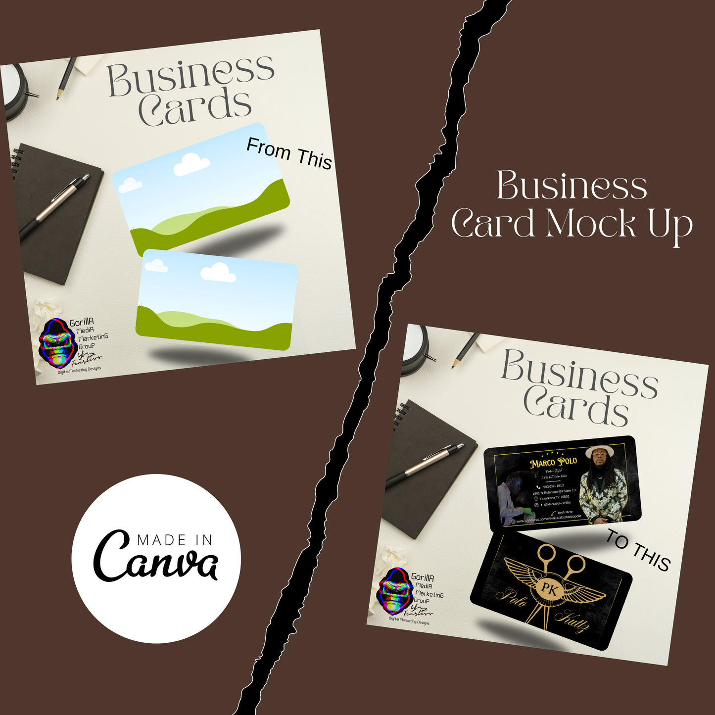 Business Card Mock Up Template - Style 1