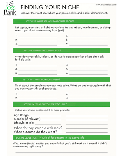 Niche Worksheet