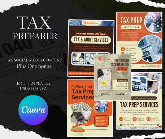 Tax Preparer Social Media Content Flyers